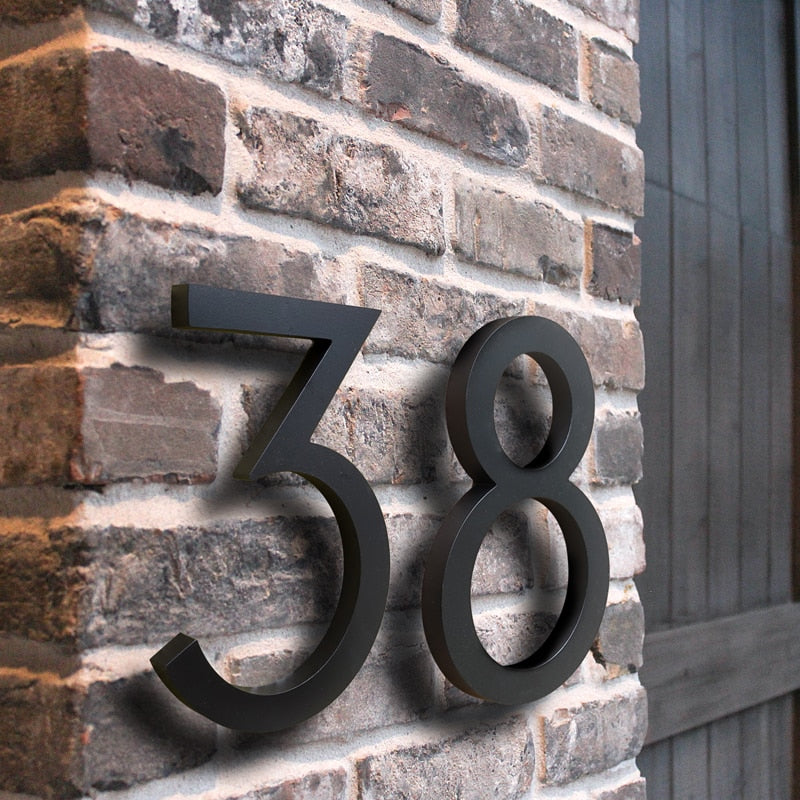 Hudson - Matte Black - Floating House Numbers